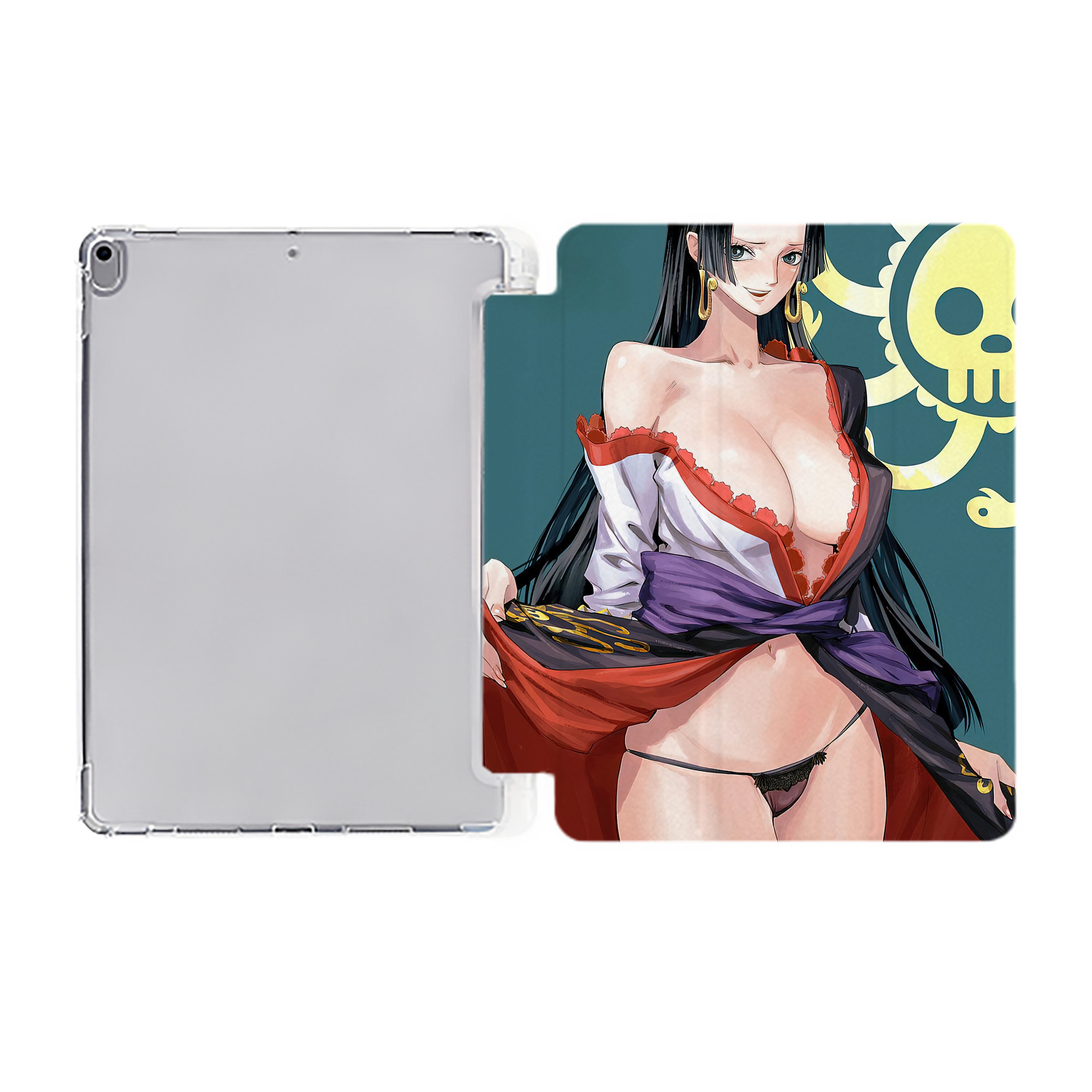 ワンピース ONE PIECE IPad ケース ペン収納付き 三つ折りスタンド PUレザー×シリコン 対応機種9.5/10.5/10.9インチ